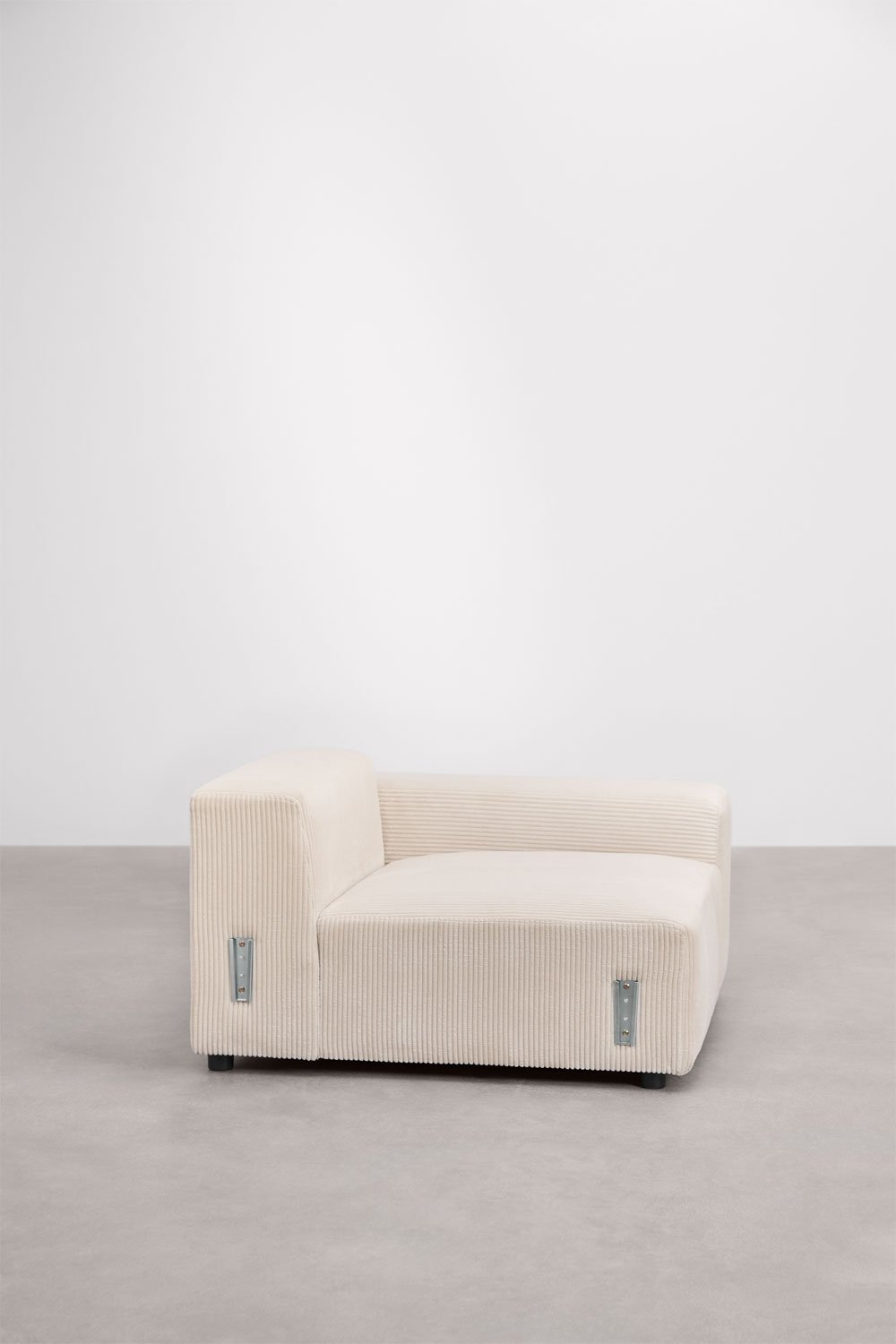 Modulo angolare destro (115x113 cm) con bracciolo basso per divano componibile Bruna