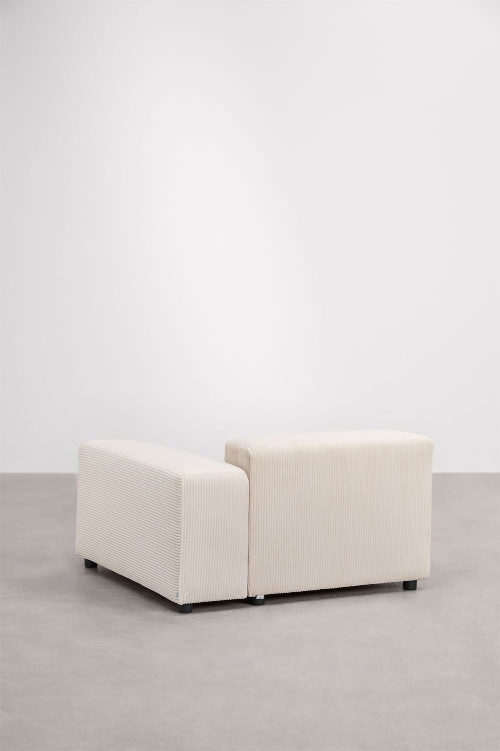 Modulo angolare destro (115x113 cm) con bracciolo basso per divano componibile Bruna