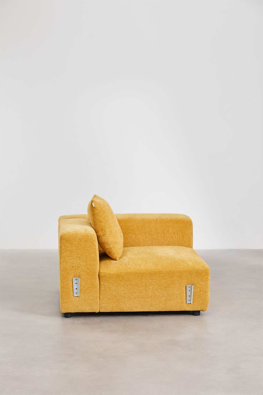 Modulo angolare destro (115x113 cm) con bracciolo alto e cuscino per divano modulare Bruna