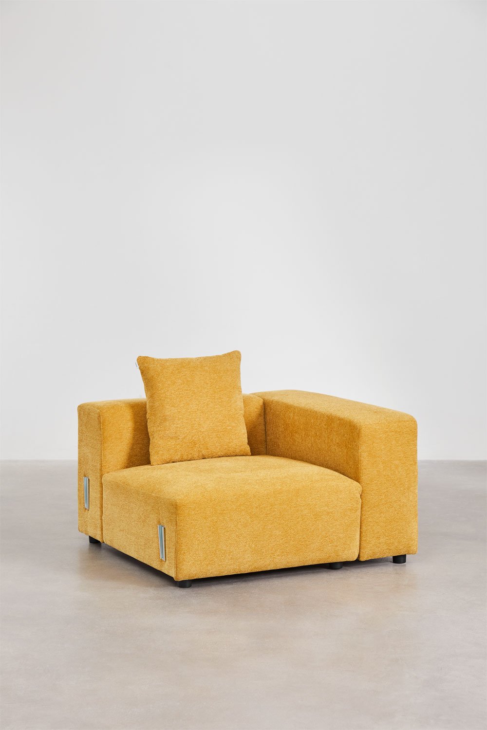 Modulo angolare destro (115x113 cm) con bracciolo alto e cuscino per divano modulare Bruna
