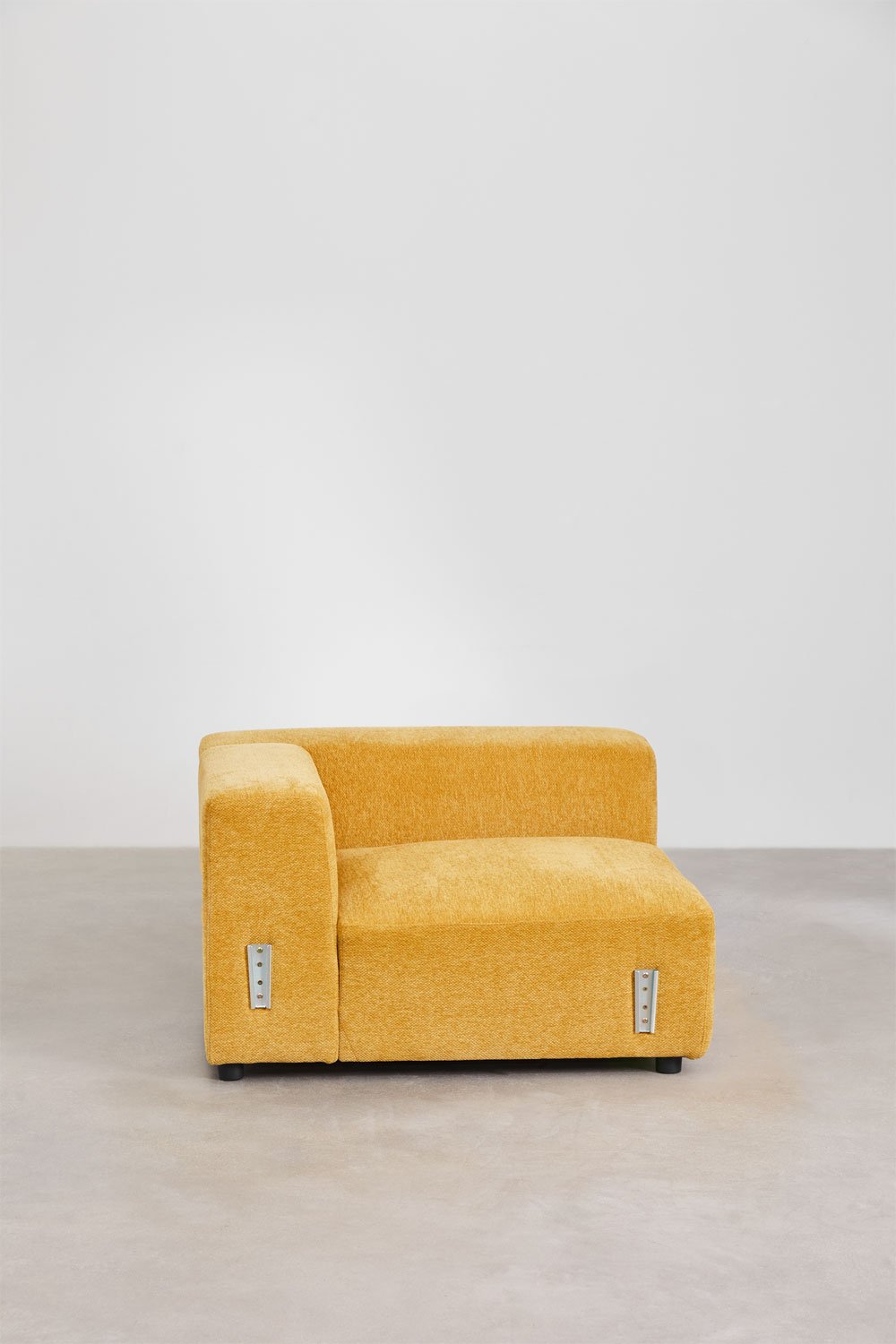 Modulo angolare destro (115x113 cm) con bracciolo alto per divano componibile Bruna