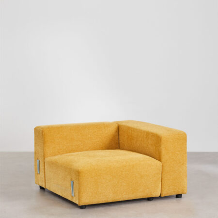 Modulo angolare destro (115x113 cm) con bracciolo alto per divano componibile Bruna