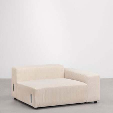 Modulo angolare destro (135x113 cm) con bracciolo basso per divano componibile Bruna