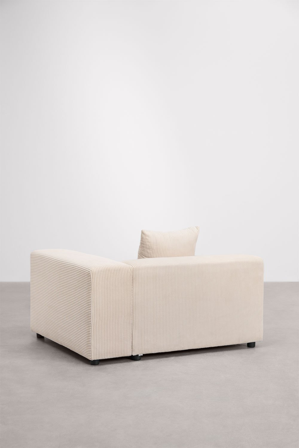 Modulo angolare destro (135x113 cm) con bracciolo alto e cuscino per divano modulare Bruna