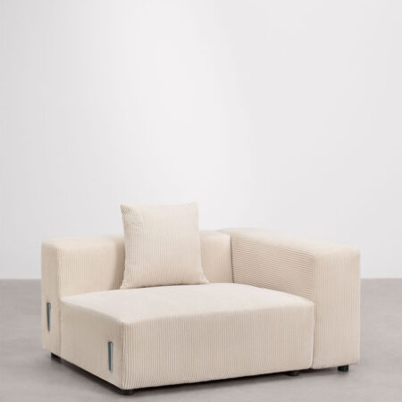 Modulo angolare destro (135x113 cm) con bracciolo alto e cuscino per divano modulare Bruna