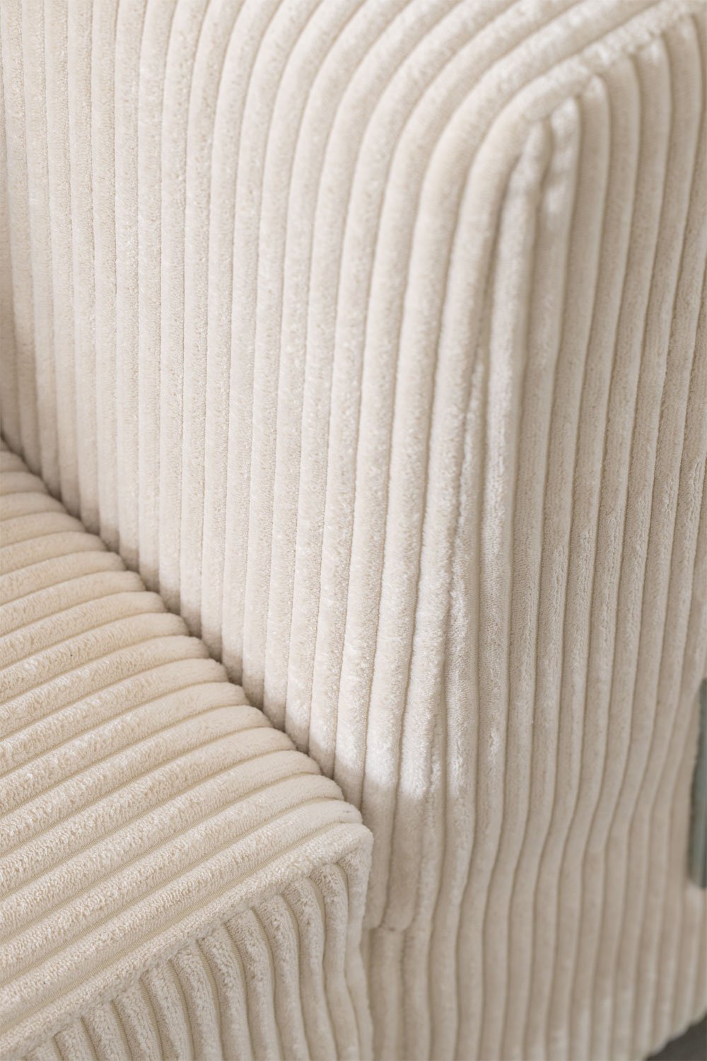 Modulo angolare sinistro (115x113 cm) con bracciolo basso per divano componibile Bruna