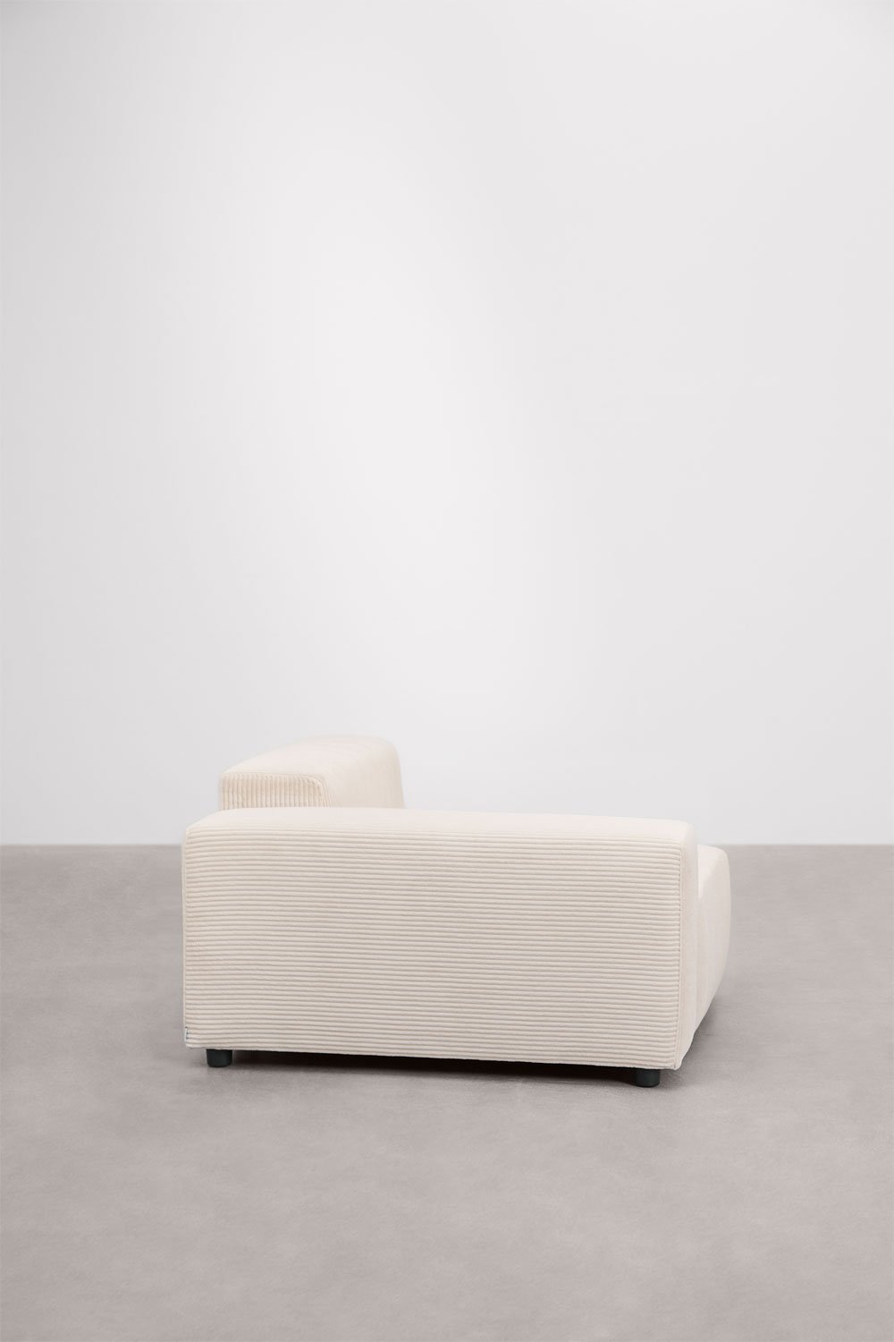 Modulo angolare sinistro (115x113 cm) con bracciolo basso per divano componibile Bruna