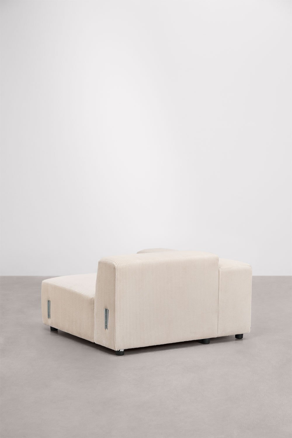 Modulo angolare sinistro (115x113 cm) con bracciolo basso per divano componibile Bruna