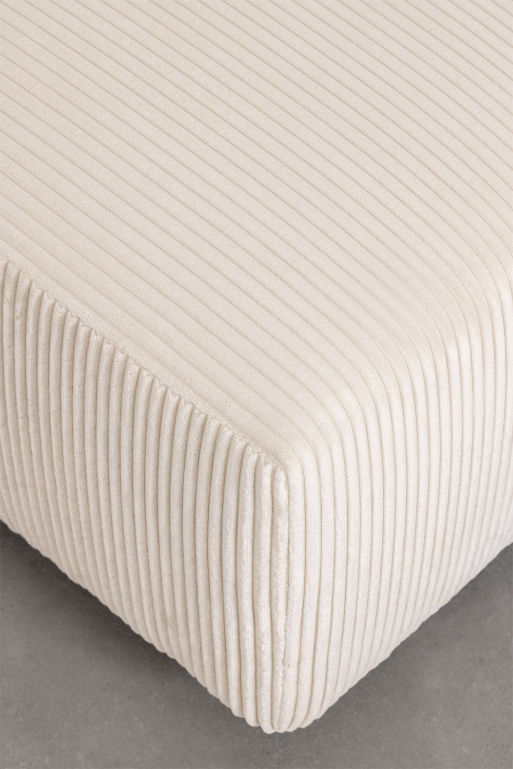 Modulo angolare sinistro (115x113 cm) con bracciolo basso per divano componibile Bruna