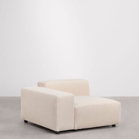 Modulo angolare sinistro (115x113 cm) con bracciolo basso per divano componibile Bruna