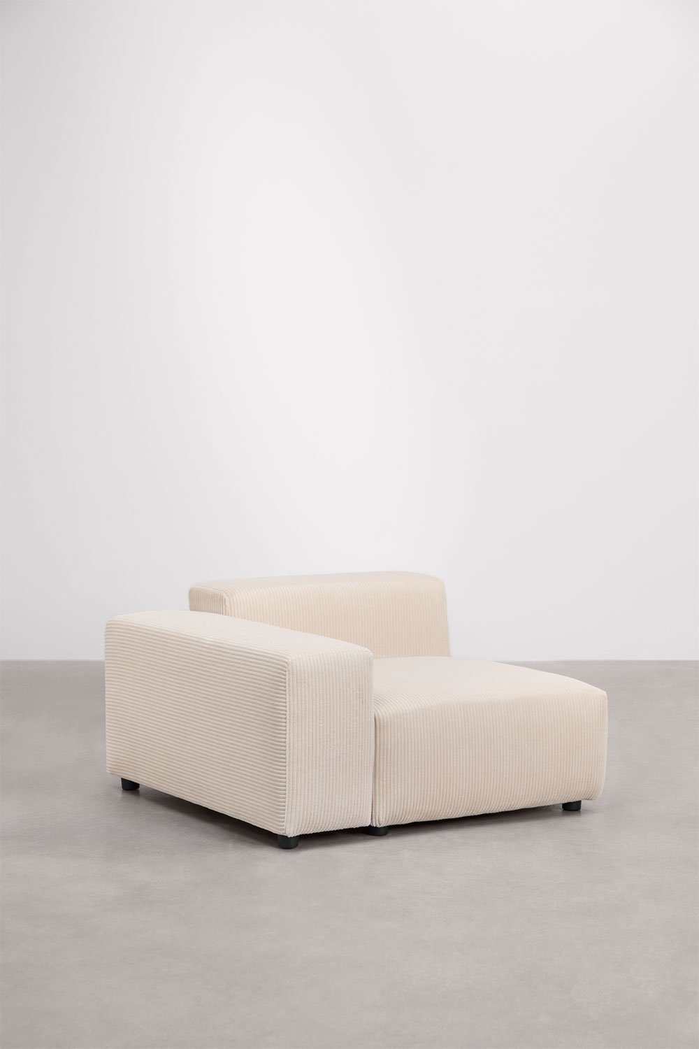 Modulo angolare sinistro (115x113 cm) con bracciolo basso per divano componibile Bruna
