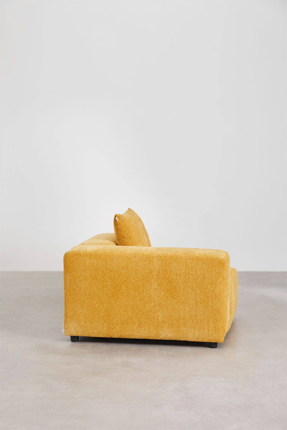 Modulo angolare sinistro (115x113 cm) con bracciolo alto e cuscino per divano modulare Bruna