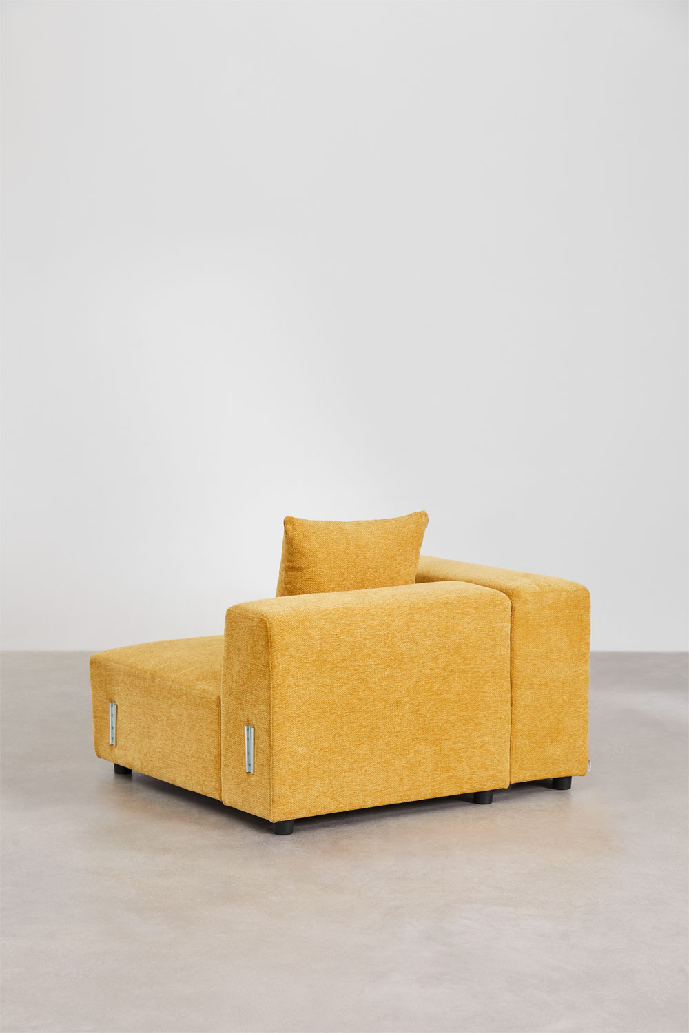 Modulo angolare sinistro (115x113 cm) con bracciolo alto e cuscino per divano modulare Bruna