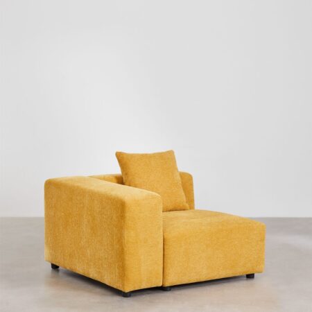 Modulo angolare sinistro (115x113 cm) con bracciolo alto e cuscino per divano modulare Bruna