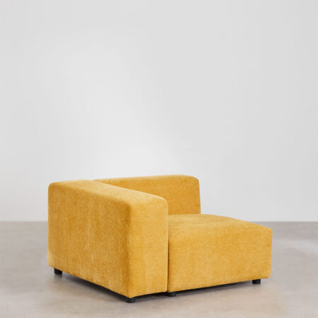 Modulo angolare sinistro (115x113 cm) con bracciolo alto per divano modulare Bruna