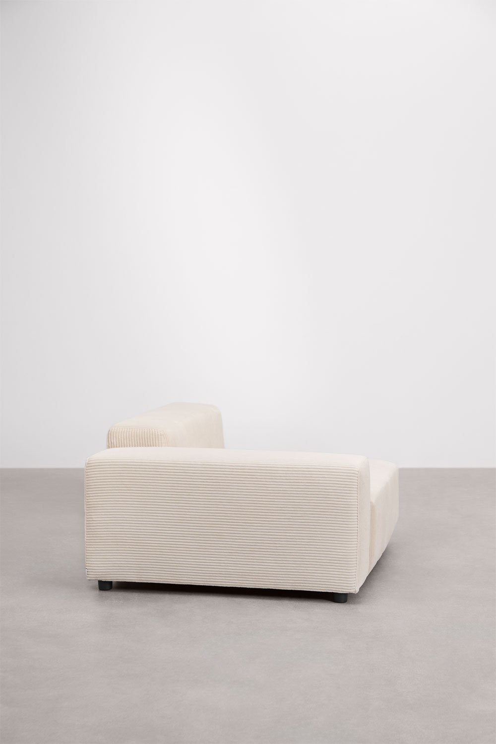 Modulo angolare sinistro (135x113 cm) con bracciolo basso per divano componibile Bruna