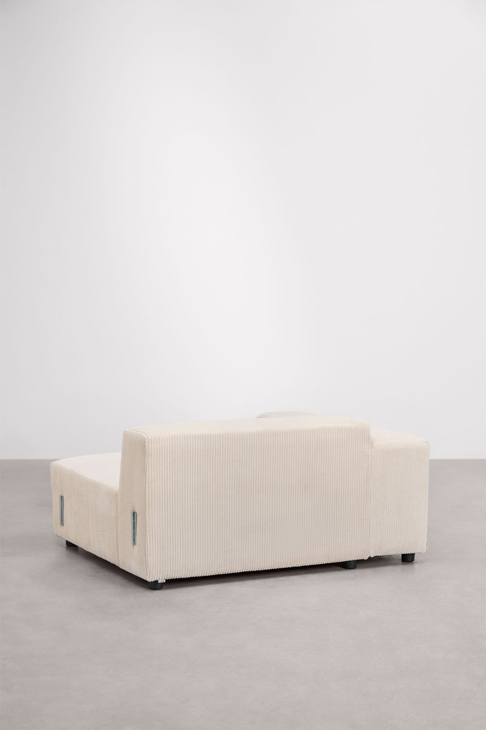 Modulo angolare sinistro (135x113 cm) con bracciolo basso per divano componibile Bruna