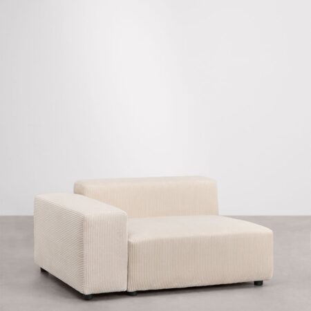 Modulo angolare sinistro (135x113 cm) con bracciolo basso per divano componibile Bruna
