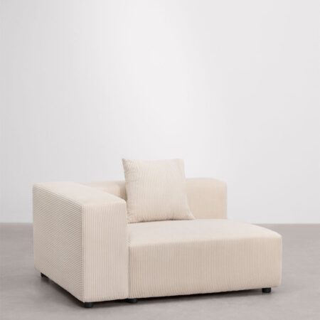 Modulo angolare sinistro (135x113 cm) con bracciolo alto e cuscino per divano modulare Bruna