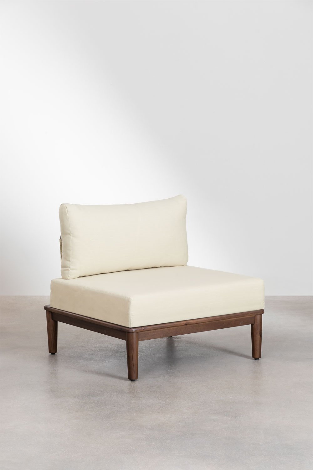 Modulo centrale per divano da giardino componibile Giulia in legno di acacia