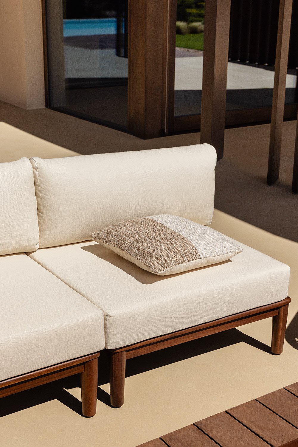 Modulo centrale per divano da giardino componibile Giulia in legno di acacia