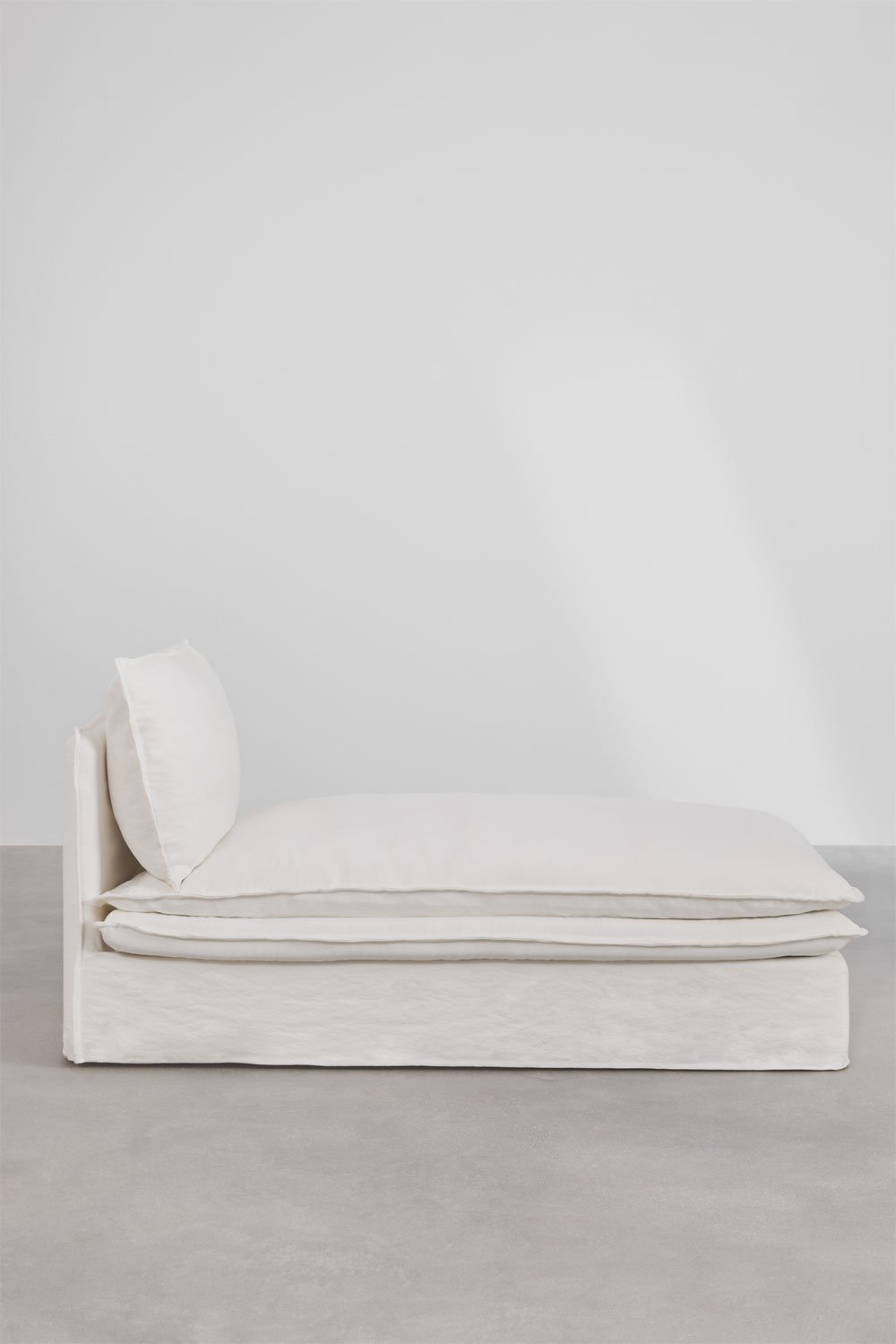 Modulo chaise longue per divano componibile in lino e cotone Grace