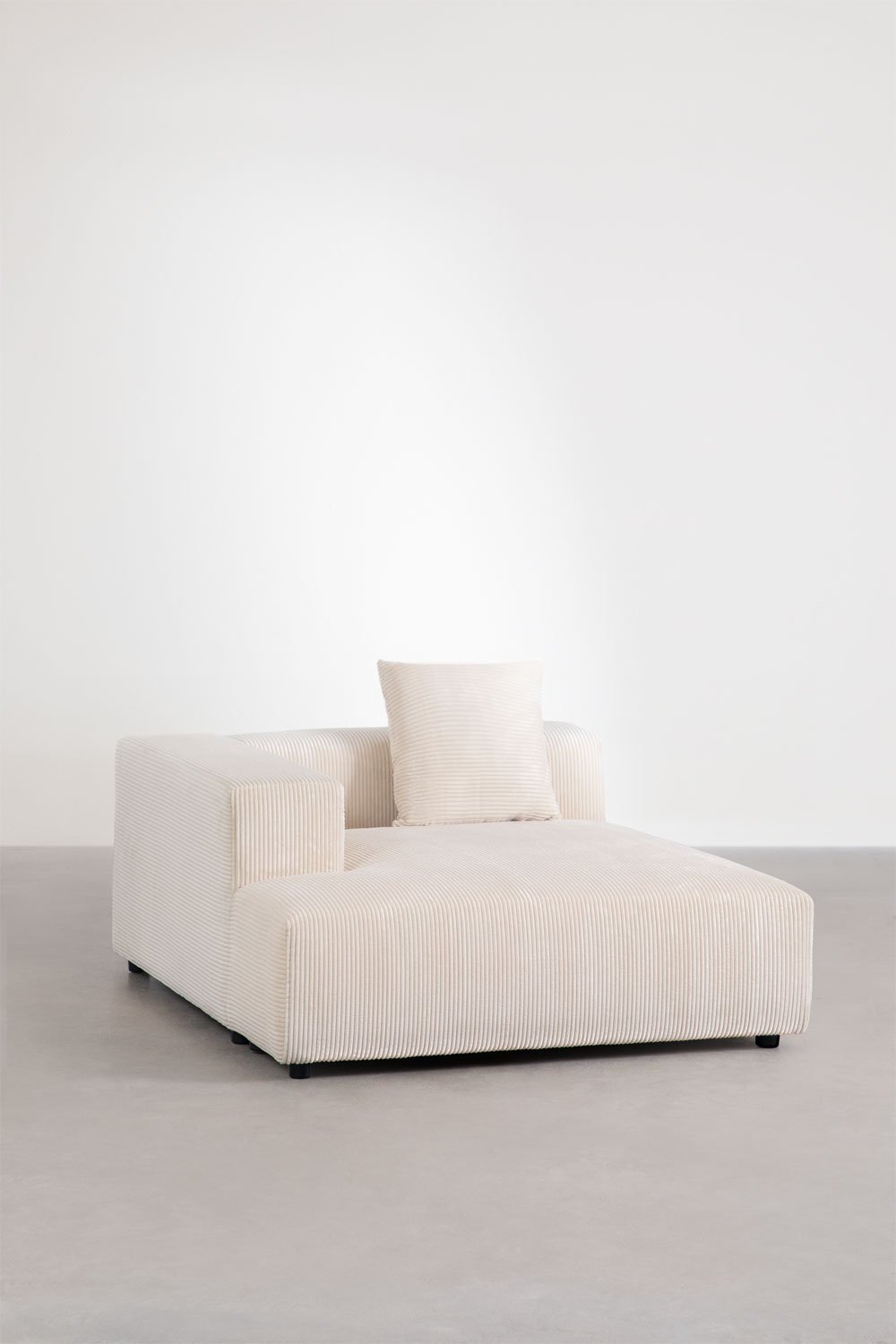 Modulo chaise longue sinistro con cuscino per divano componibile Bruna