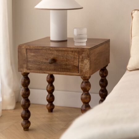 Set di 2 comodini 45x50 cm in legno di mango Tessaia