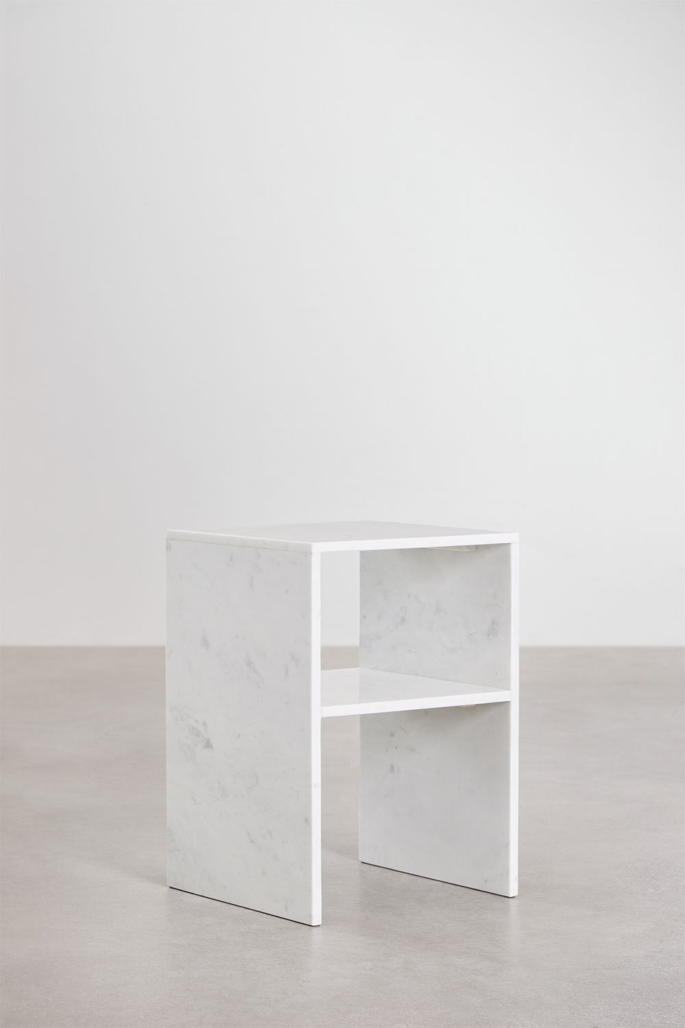 Confezione da 2 comodini quadrati 35x35 cm in marmo Gabrielle