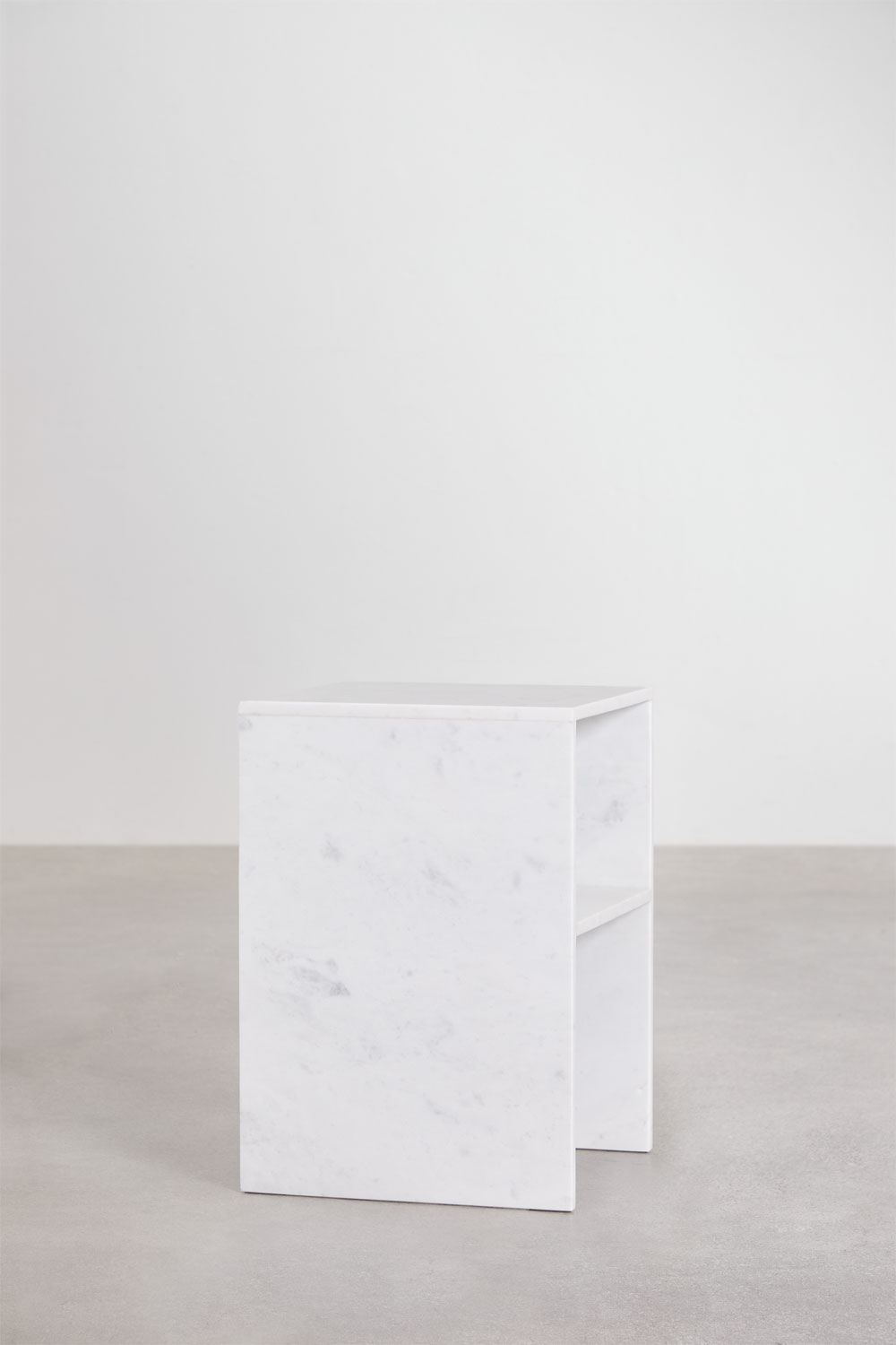 Confezione da 2 comodini quadrati 35x35 cm in marmo Gabrielle