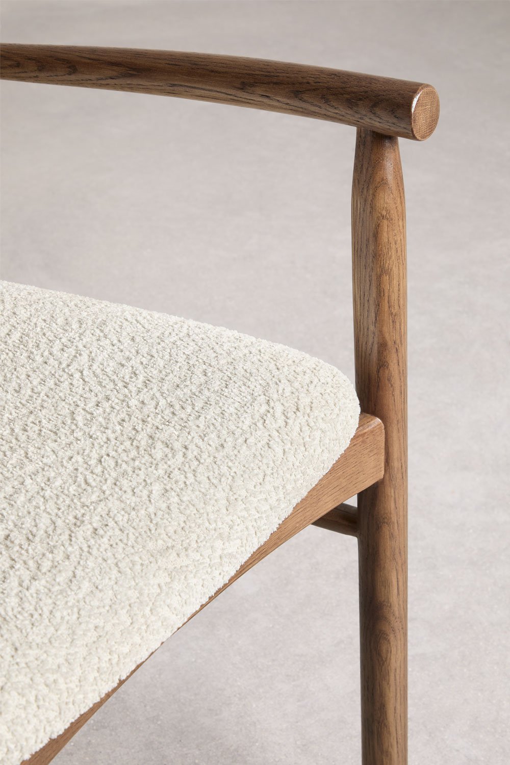 Pacco di 2 sedie da pranzo in legno di rovere e bouclé Mara Signature