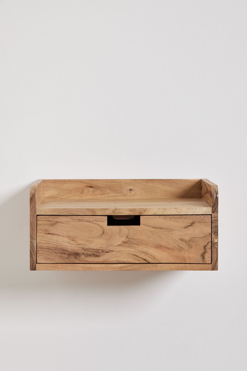 Confezione da 2 comodini sospesi 45x30 cm in legno di acacia Narbona