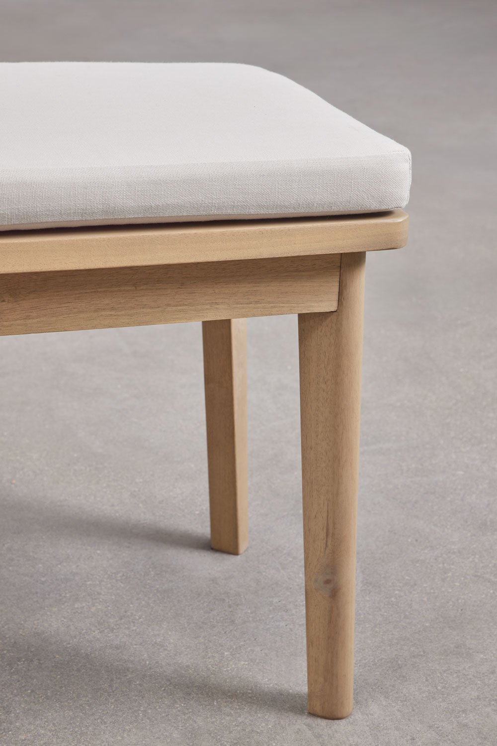 Panca da 160 cm in legno di acacia e tessuto Kaela