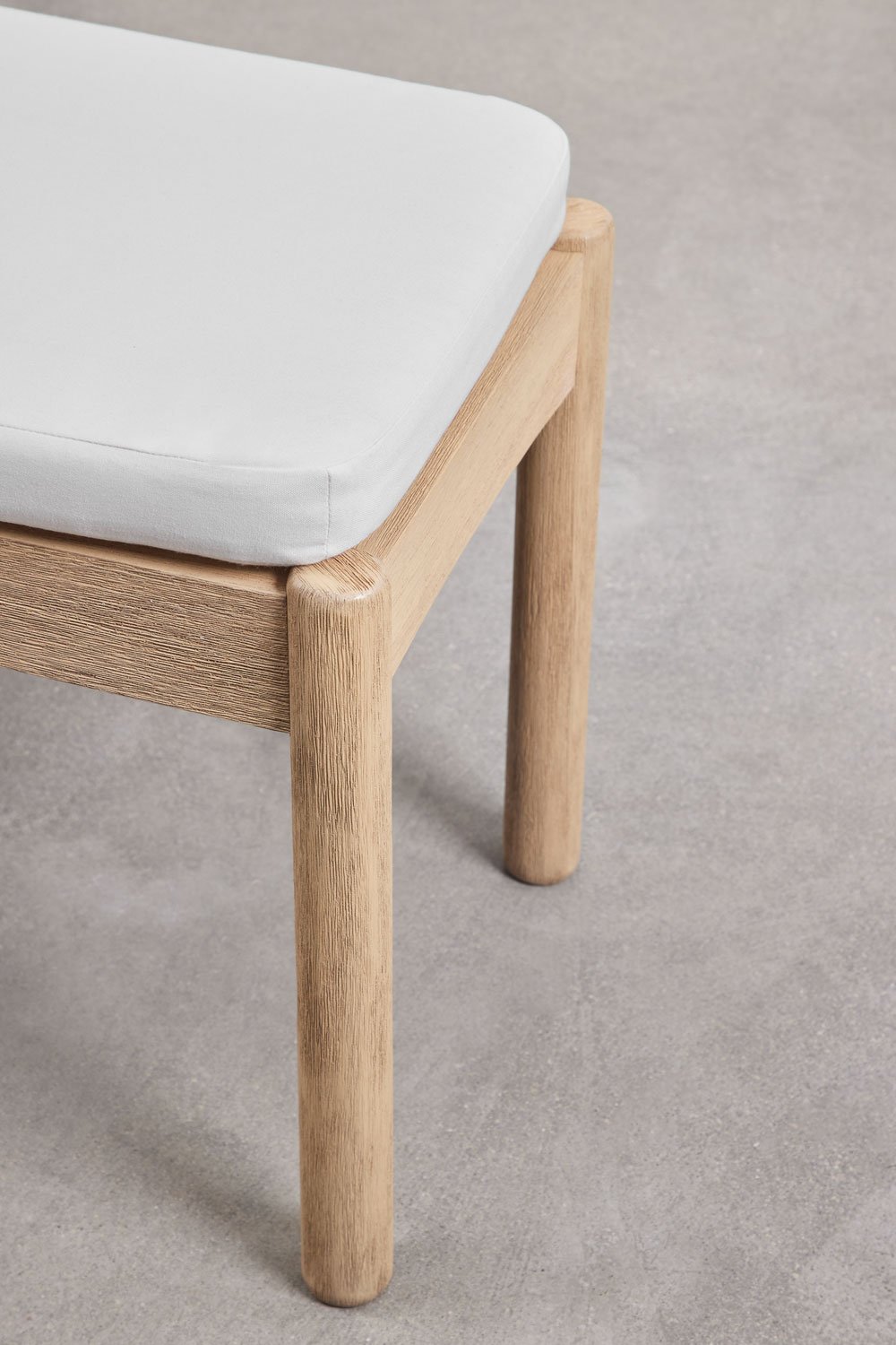 Panca da 180 cm in legno di acacia e tessuto Karvia