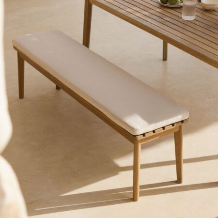 Panca da giardino da 160 cm in legno di acacia e tessuto Kaela