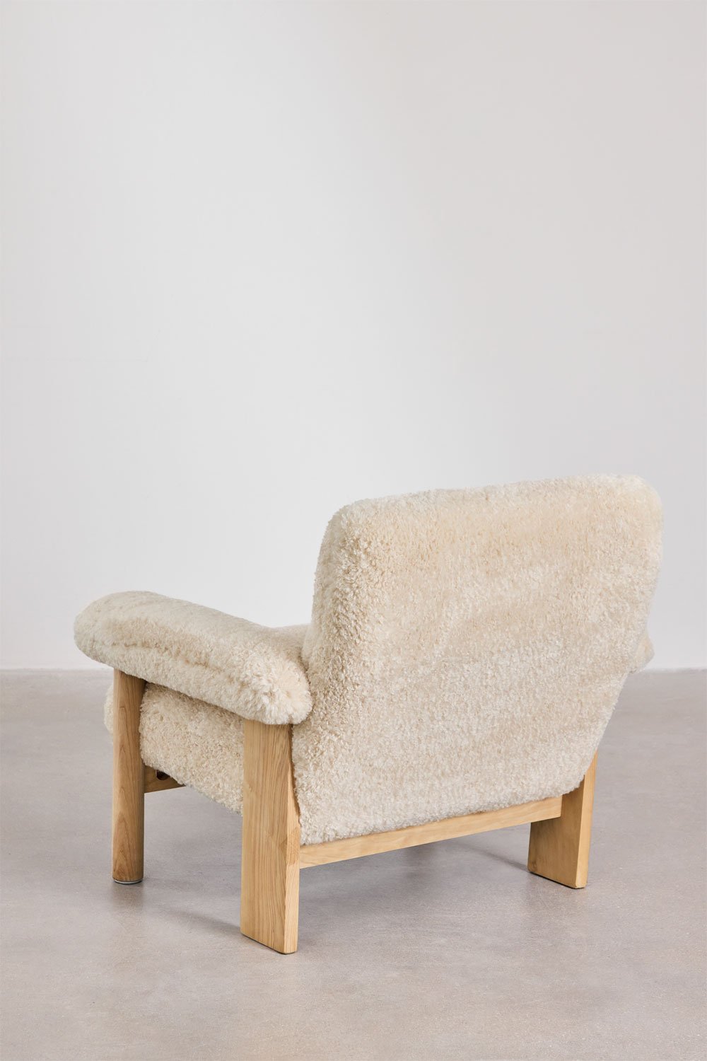 Poltrona Bernia Style in shearling e frassino