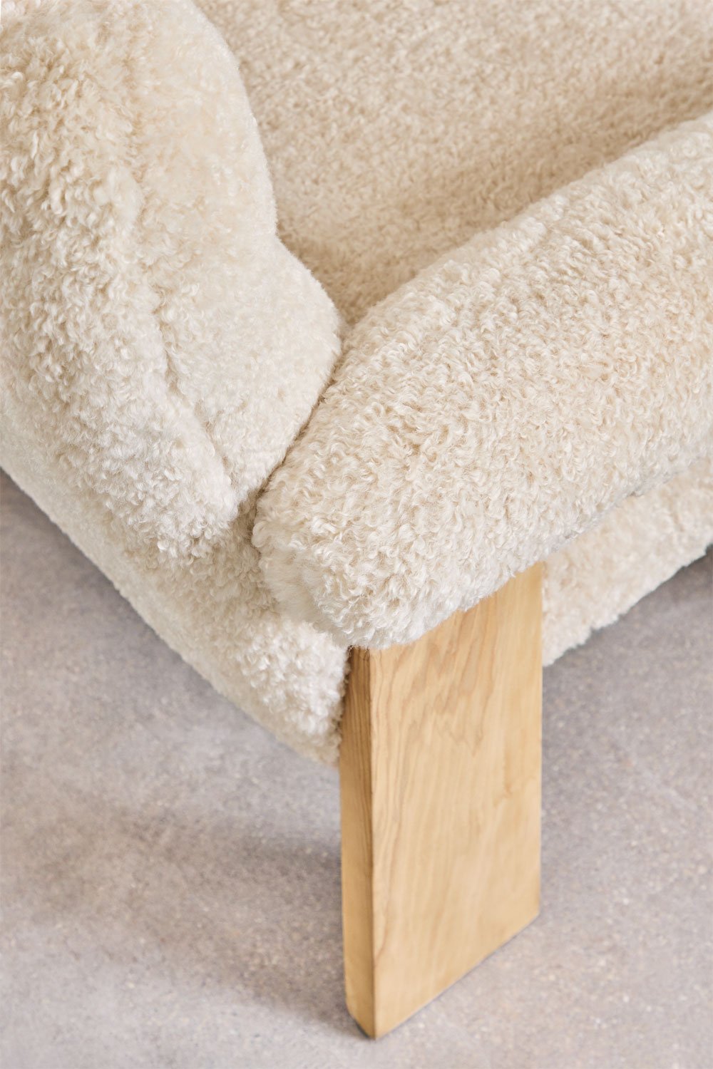 Poltrona Bernia Style in shearling e frassino
