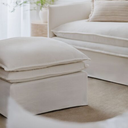 Pouf Grace in lino e cotone