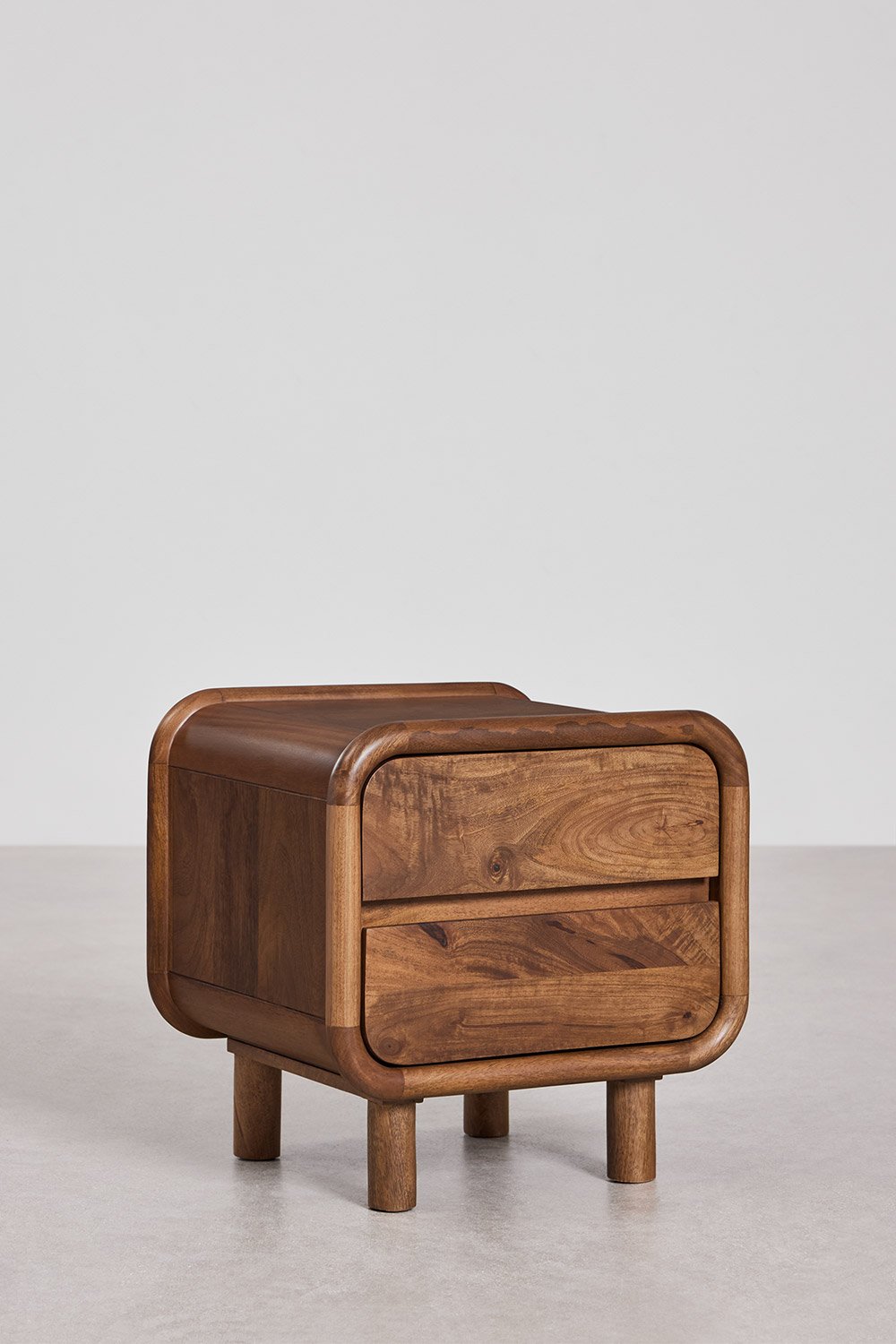 Confezione da 2 comodini 50x43 cm in legno di mango Gina