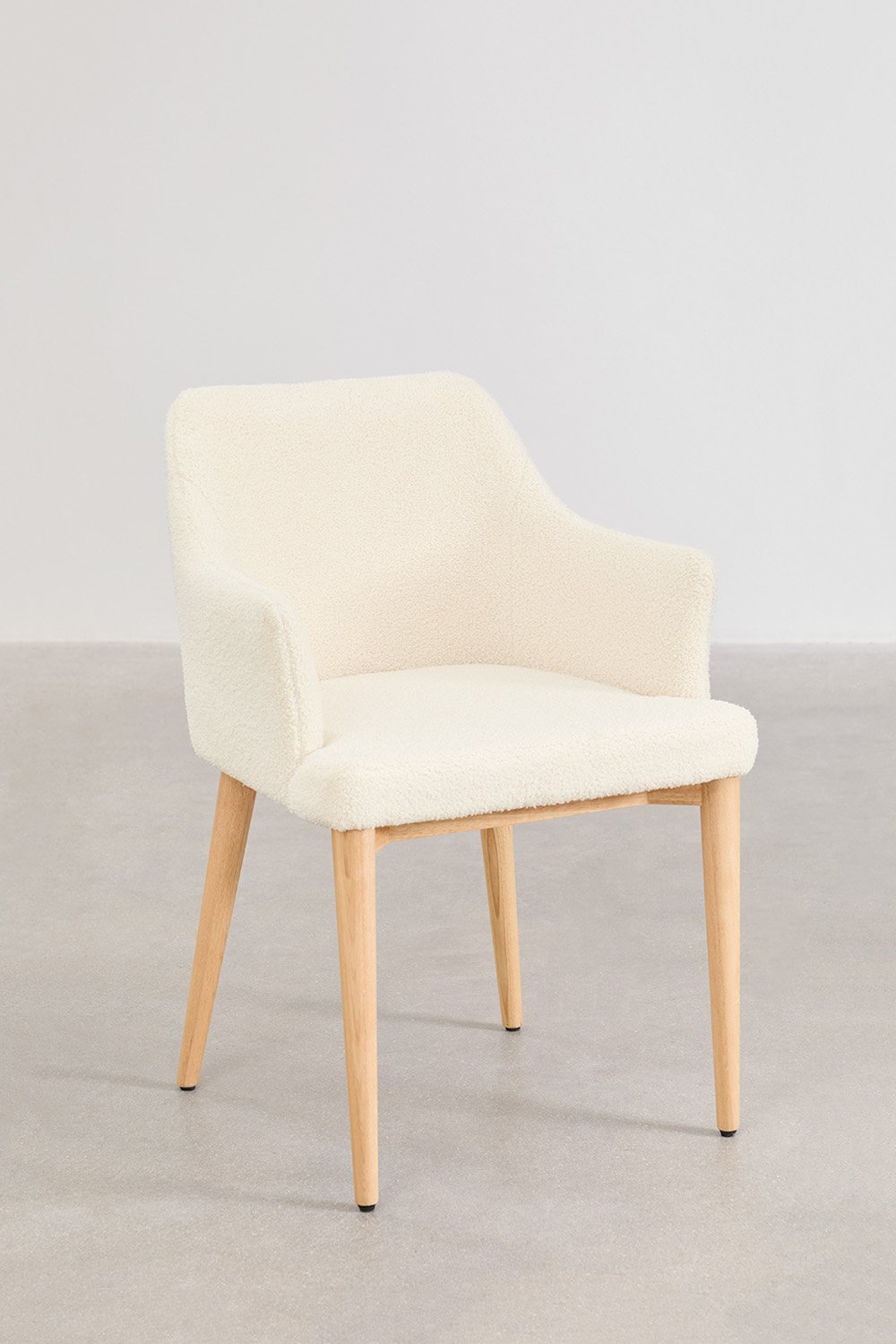 Sedia da pranzo con braccioli in shearling Banfil