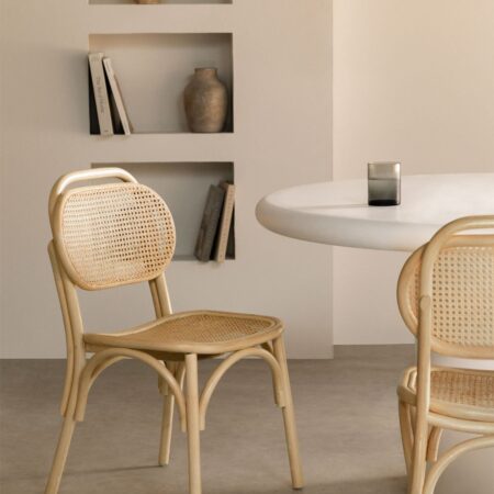 Sedia da pranzo in rattan della California