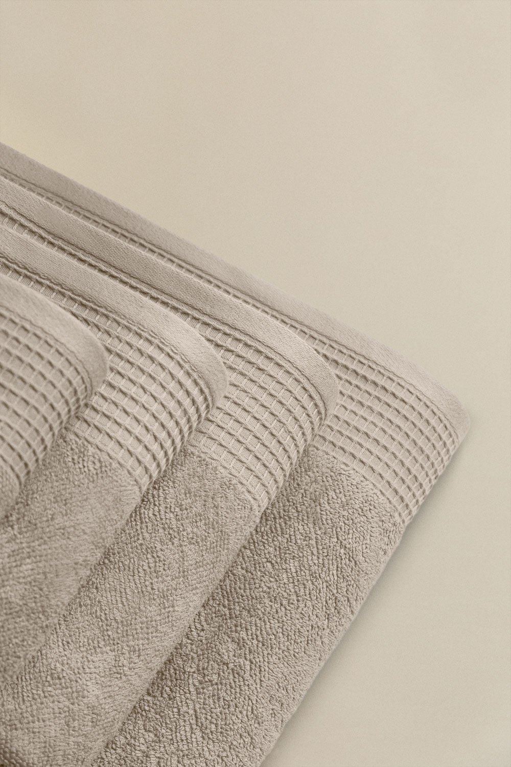 Set 4 asciugamani in spugna di cotone con bordo Claritone