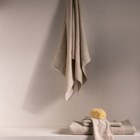 Set 4 asciugamani in spugna di cotone con bordo Claritone