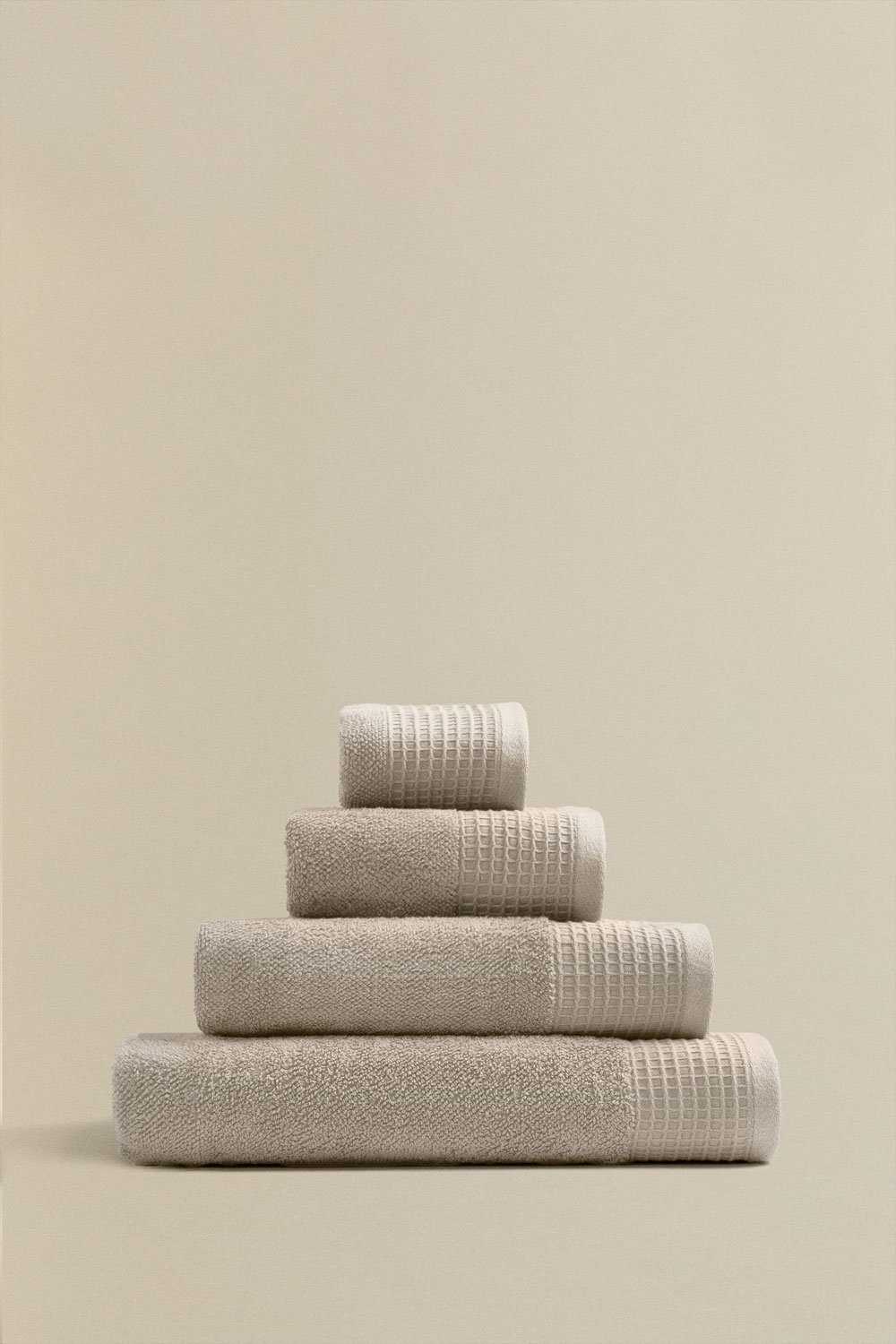 Set 4 asciugamani in spugna di cotone con bordo Claritone