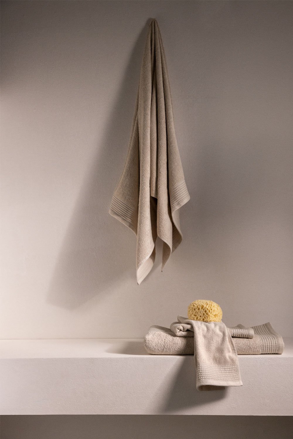 Set 4 asciugamani in spugna di cotone con bordo Claritone