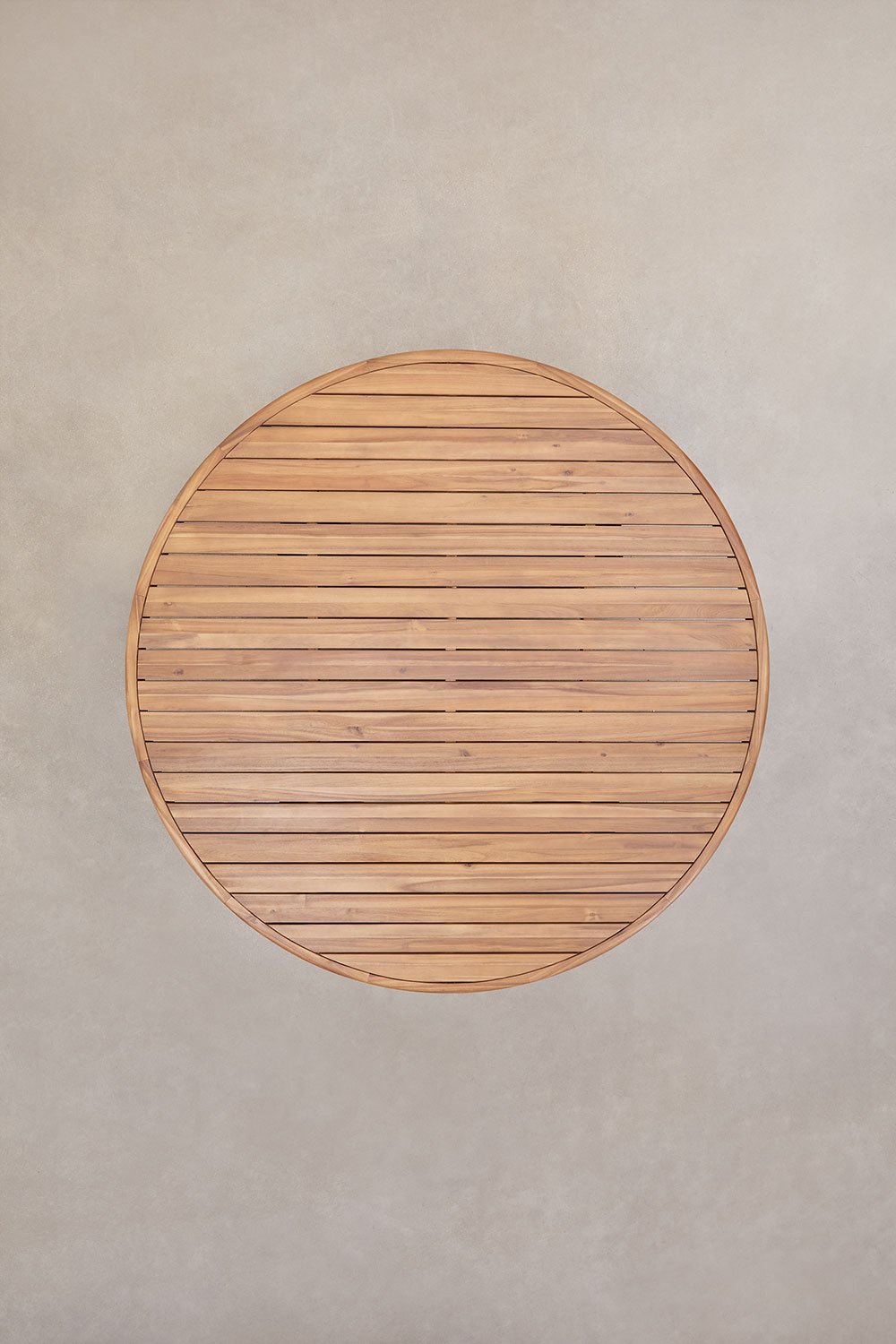 Set composto da tavolo rotondo da 180 cm in legno di acacia Danara e 10 sedie da giardino in legno di acacia Elmina