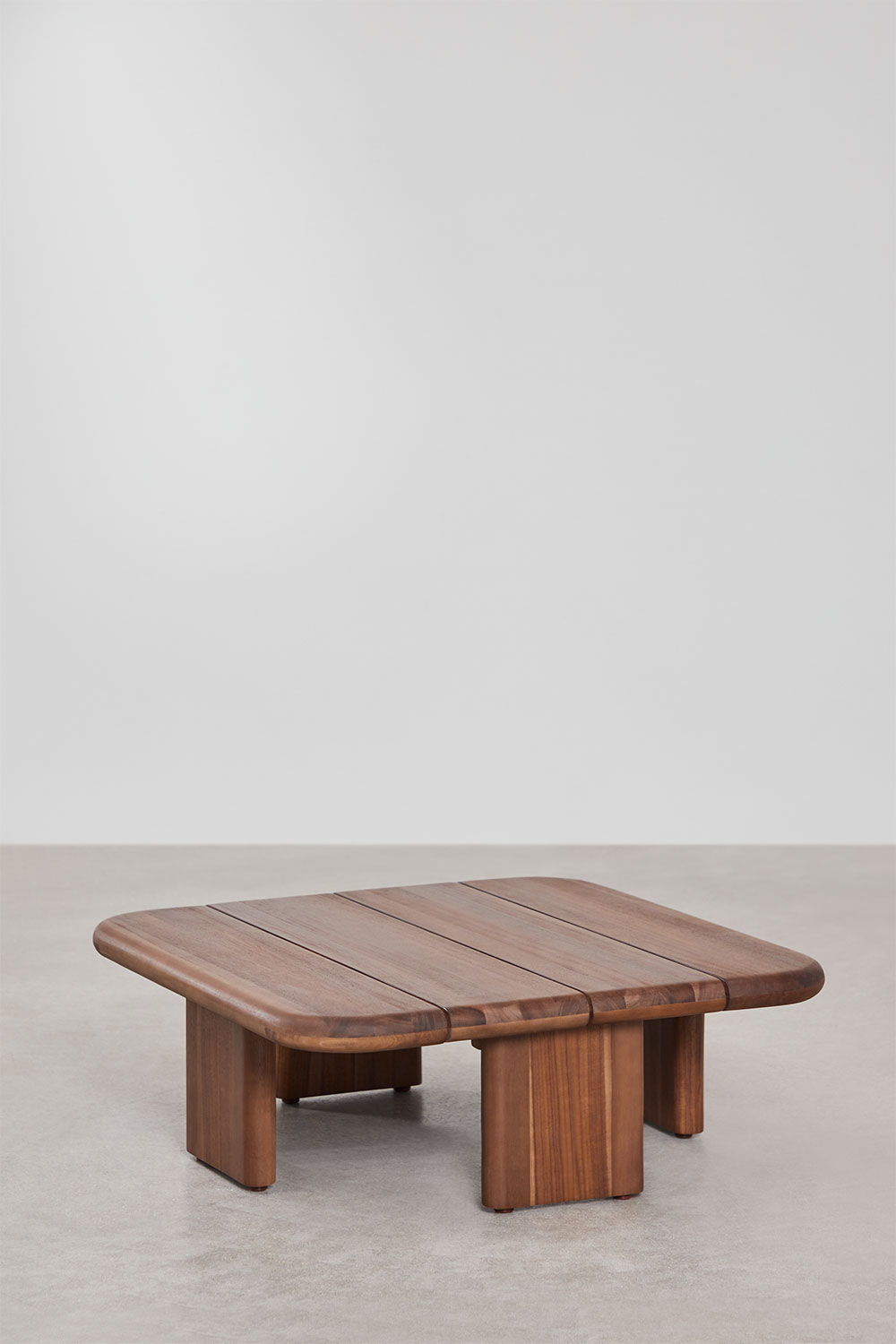 Set da giardino con divano 3 posti e 2 tavolini in rattan e legno di acacia Famara