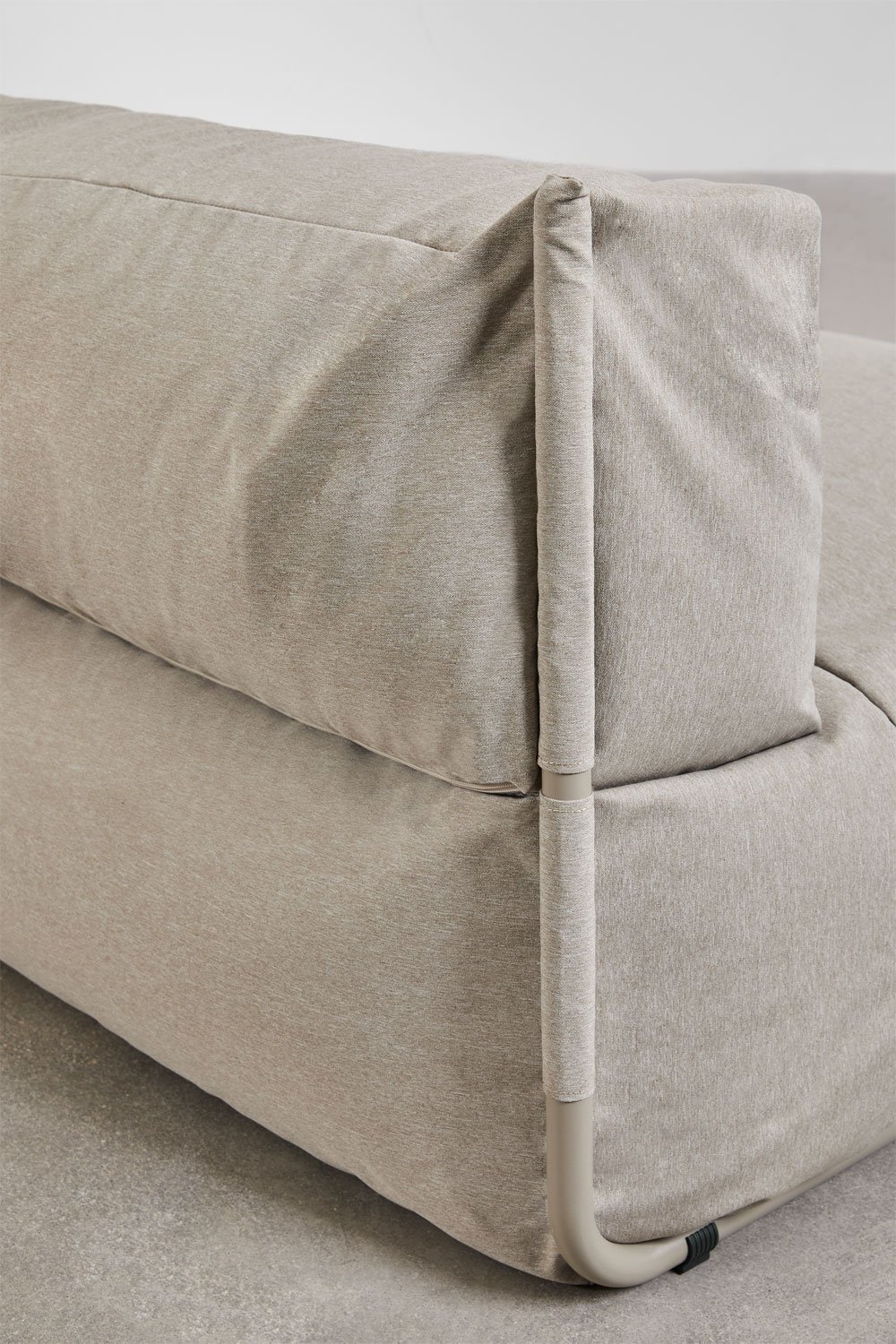 Set da giardino con divano modulare 3 pezzi, pouf e tavolino Oporto