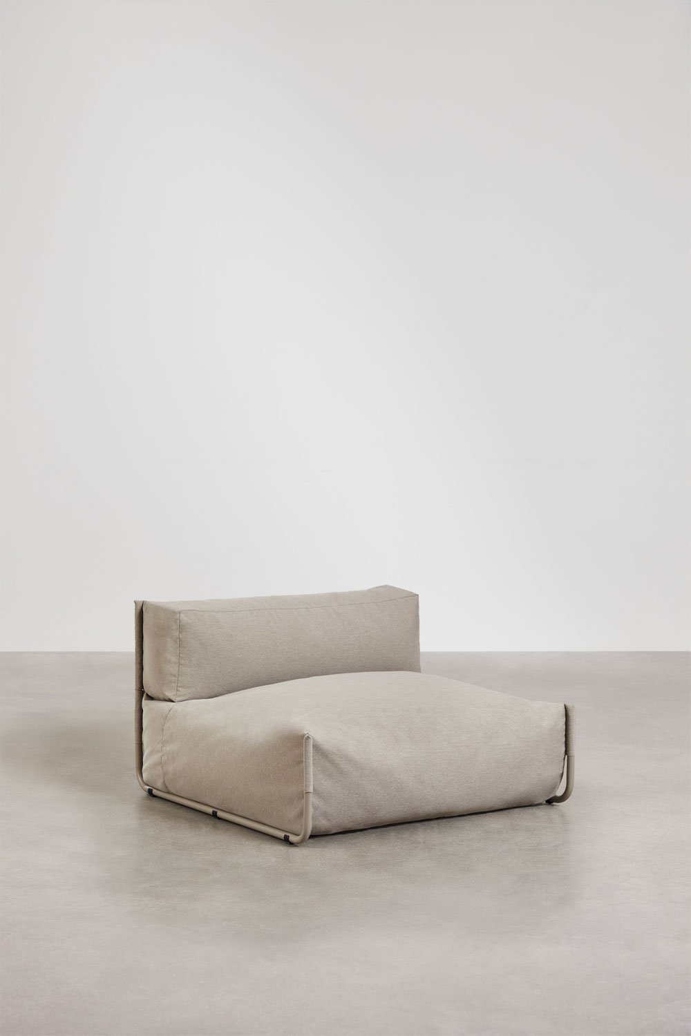 Set da giardino con divano modulare 3 pezzi, pouf e tavolino Oporto