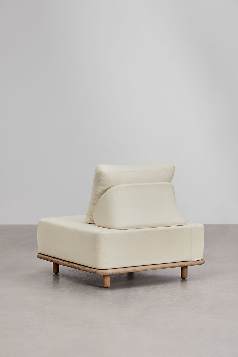 Set di divani angolari modulari Portet da 5 pezzi con tavolino laterale in acacia